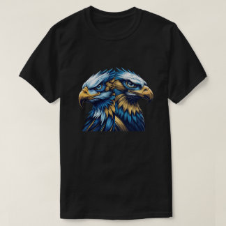Camiseta Cabeza de Águila Azul y Oro – Arte Vectorial Moder