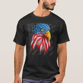 Camiseta Cabeza De Águila Bandera Estadounidense Patriótica