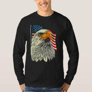 Camiseta Cabeza De Águila Calva Con Estrellas Y Bandera De 