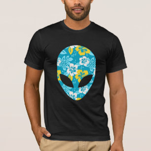 Camiseta Cabeza de Alien Hawaiano - Alien Divertido