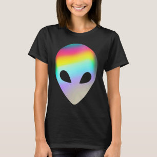 Camiseta Cabeza de Alien Rave Cara Colorida Cree Disfraz de