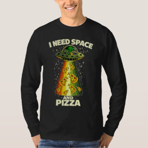 Camiseta Cabeza de alienígena divertida comiendo pizza OVNI