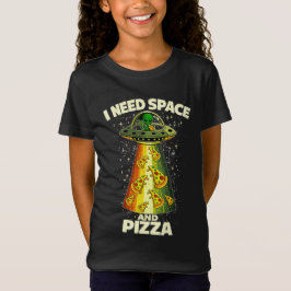 Camiseta Cabeza de alienígena divertida comiendo pizza OVNI