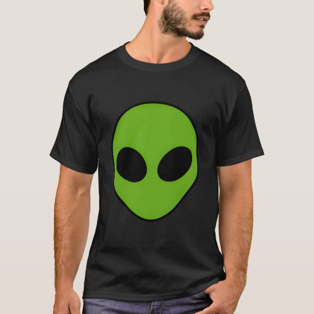 Camiseta Cabeza de alienígena extraterrestre verde (Anverso)