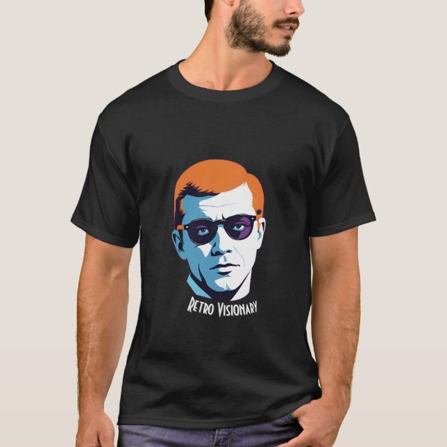 Camiseta Cabeza de arte pop visionario retro (Anverso)