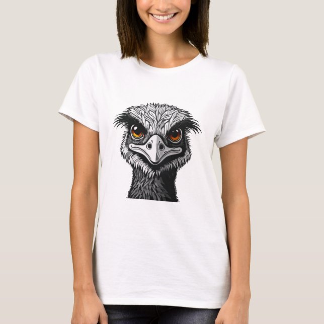 Camiseta cabeza de ave emú (Anverso)