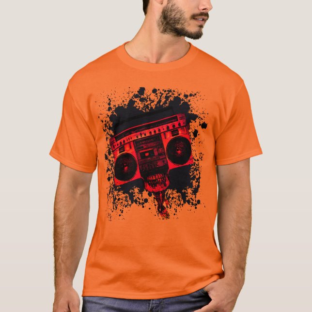 Camiseta Cabeza de BoomBox salpicada (Anverso)