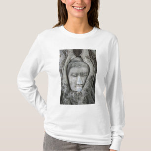 Camiseta Cabeza de Buda de arenisca rodeada de árbol