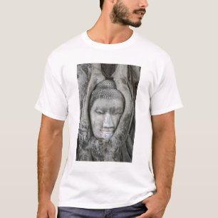 Camiseta Cabeza de Buddha en arenisca rodeada de árbol