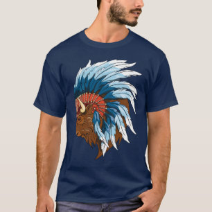 Camiseta Cabeza de búfalo con dirección alta india