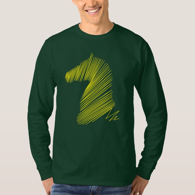 Camiseta Cabeza de caballo abstracta - Tee de arte de línea (Anverso)
