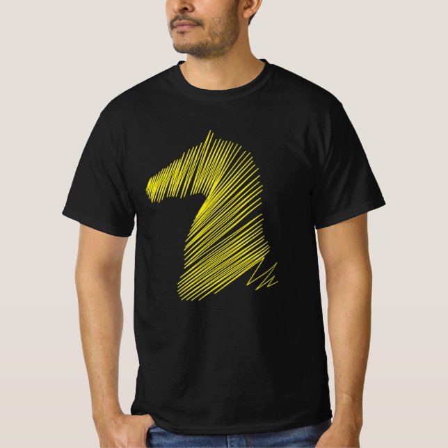 Camiseta Cabeza de caballo abstracta - Tee de arte de línea (Anverso)