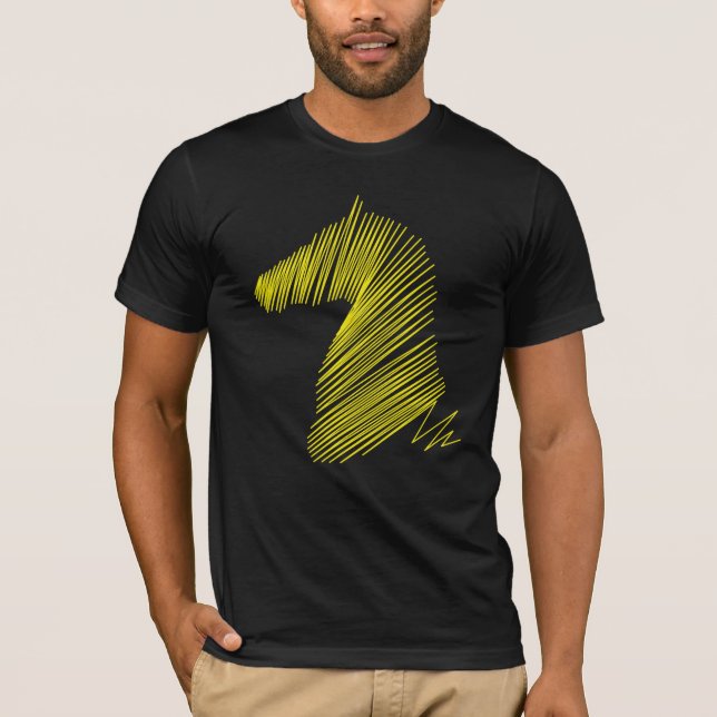 Camiseta Cabeza de caballo abstracta - Tee de arte de línea (Anverso)