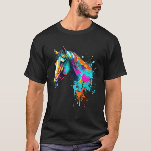 Camiseta Cabeza de caballo acuarela (Anverso)