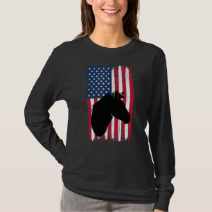 Camiseta Cabeza De Caballo Animal Silhouette Bandera Estado