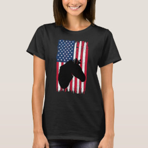 Camiseta Cabeza De Caballo Animal Silhouette Bandera Estado