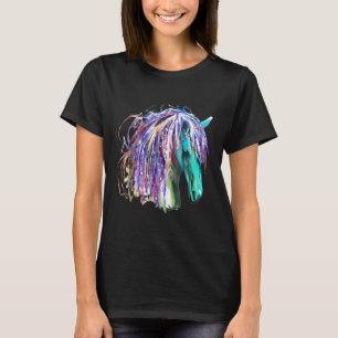 Camiseta Cabeza de caballo arcoiris colorida