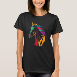 Camiseta Cabeza de caballo de amor colorido lindo para homb