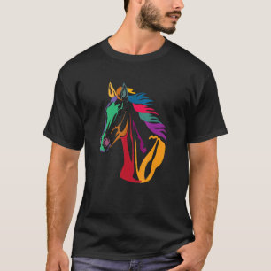 Camiseta Cabeza de caballo de amor lindo colorido para homb