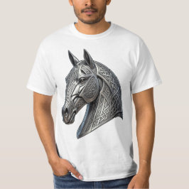 Camiseta Cabeza de caballo de plata céltica majestuosa con