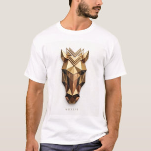 Camiseta Cabeza de Caballo Dorada Geométrica - Decoración A