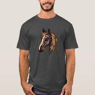 Camiseta Cabeza de Caballo Elegante familia de pinturas acu