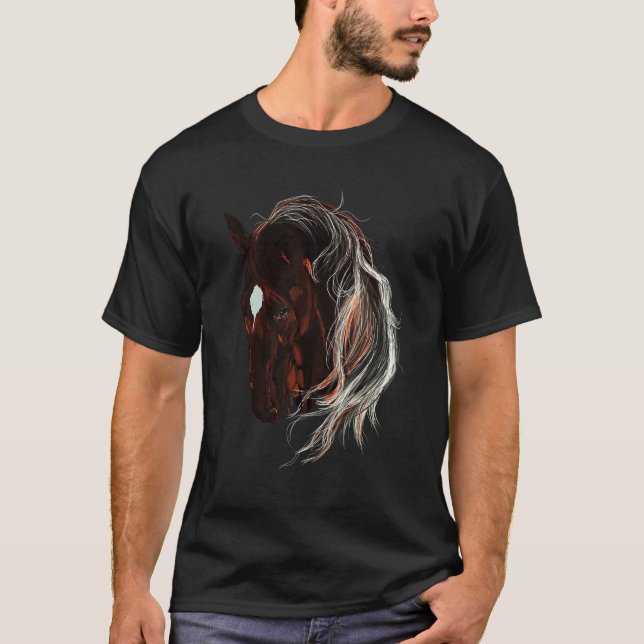 Camiseta Cabeza de caballo marrón (Anverso)