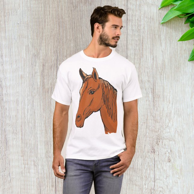 Camiseta Cabeza de caballo Marrón Granja Animal (Subido por el creador)