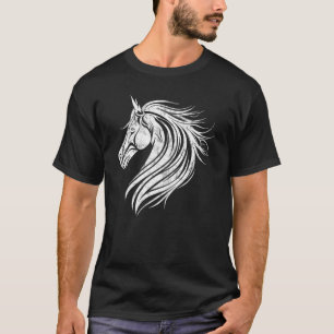 Camiseta Cabeza de Caballo Vector Fanático del Deporte de C