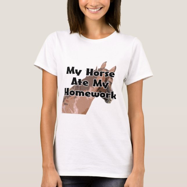 Camiseta Cabeza de caballos - mi caballo comió mi (Anverso)