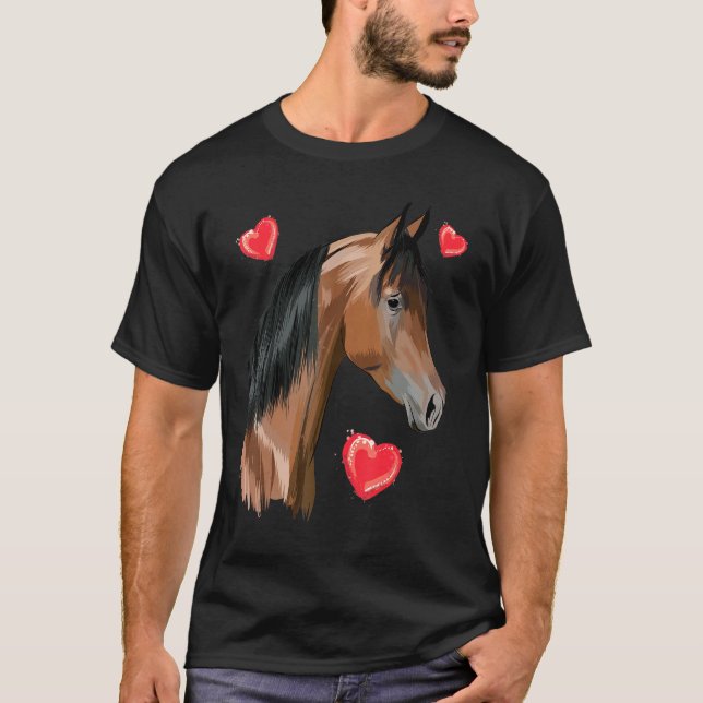 Camiseta Cabeza de Cabeza de Caballo Acuarela Hombres Ecues (Anverso)