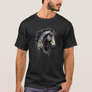 Camiseta Cabeza de Cabeza de Caballo de Agua Acuarela Hípic