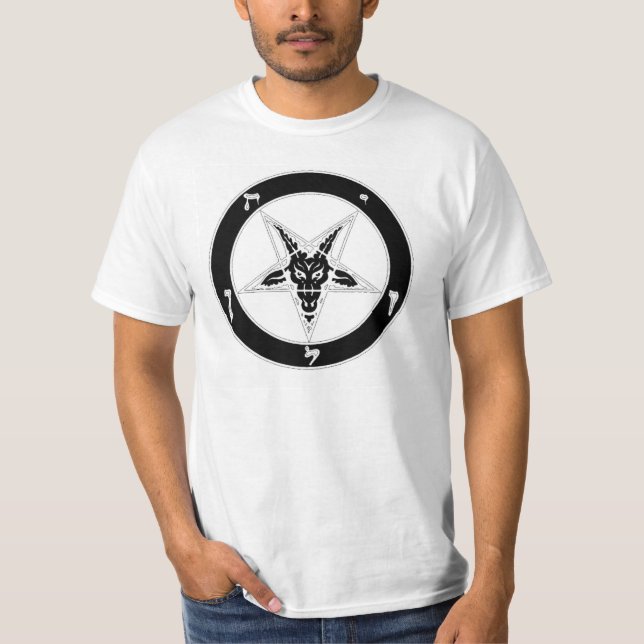 Camiseta Cabeza de cabra de Baphomet (negro) (Anverso)