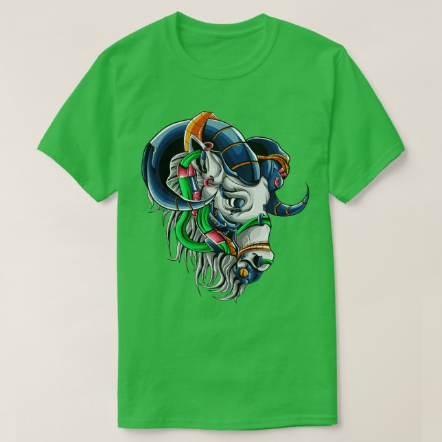 Camiseta Cabeza de cabra de Mecha Ilustracion (Diseño del anverso)