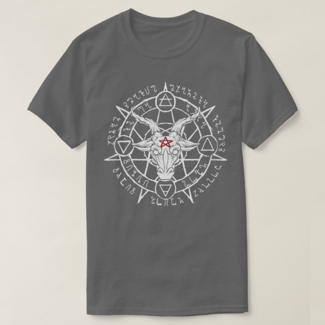 Camiseta Cabeza de cabra satánica Baphomet Devil Adorador (Diseño del anverso)