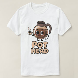 Camiseta Cabeza de Cafetera Diseño Adorable Kawaii Café Reg