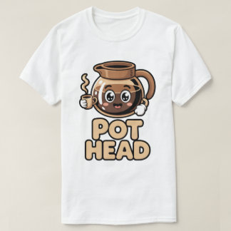 Camiseta Cabeza de Cafetera Diseño Adorable Kawaii Café Reg
