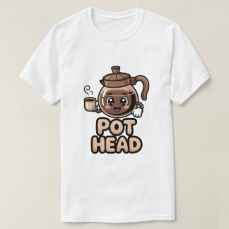 Camiseta Cabeza de Cafetera Diseño Adorable Kawaii Café Reg
