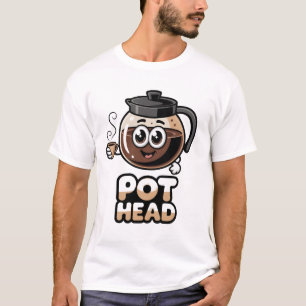 Camiseta Cabeza de Cafetera Diseño Adorable Kawaii Café Reg