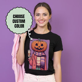 Camiseta Cabeza de calabaza Café Pastel Gótico Halloween