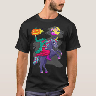 Camiseta Cabeza de calabaza de jinete sin cabeza de unicorn