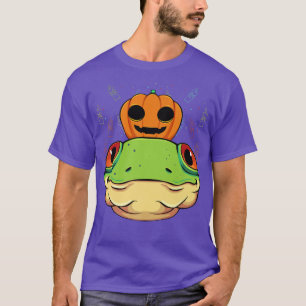 Camiseta Cabeza de calabaza de rana Lazy Halloween Disstume