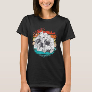 Camiseta Cabeza De Calavera De Espada Vintage Hecha De Gato