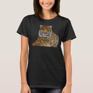 Camiseta Cabeza de cara de tigre felinos grandes impronta p