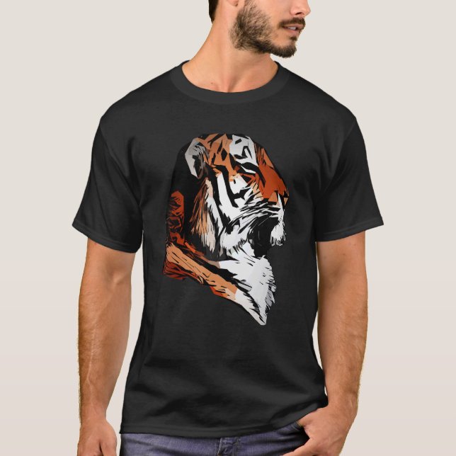 Camiseta Cabeza de cara de tigre felinos grandes impronta p (Anverso)