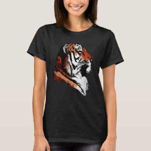 Camiseta Cabeza de cara de tigre felinos grandes impronta p