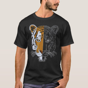 Camiseta Cabeza de cara de tigre Grandes Gatos Impresión de