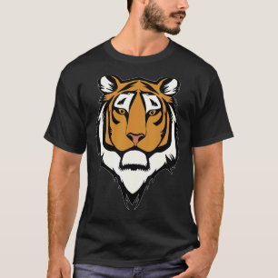 Camiseta Cabeza de cara de tigre Grandes Gatos Imprimir Mot