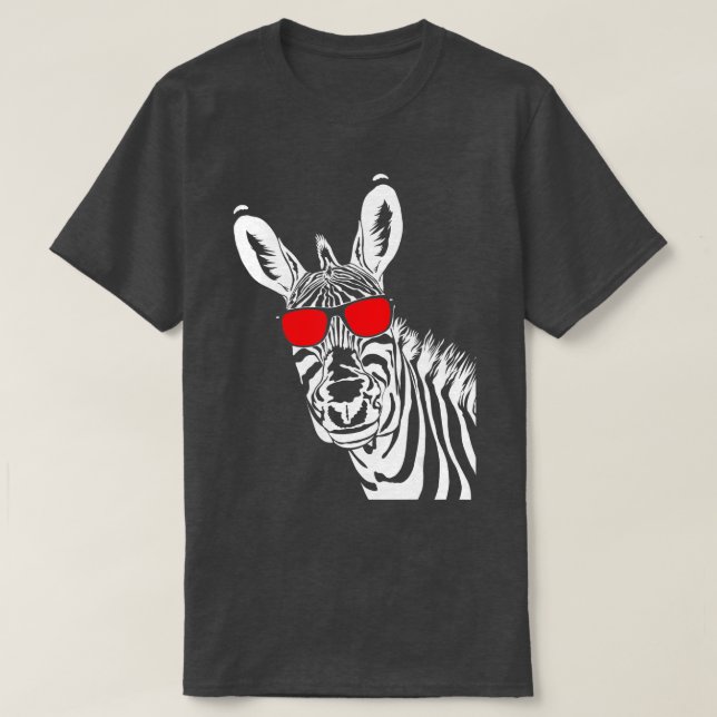 Camiseta Cabeza de cebra animal amante Black White Stripes  (Diseño del anverso)