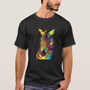 Camiseta Cabeza de cebra Arte Pop Colorido